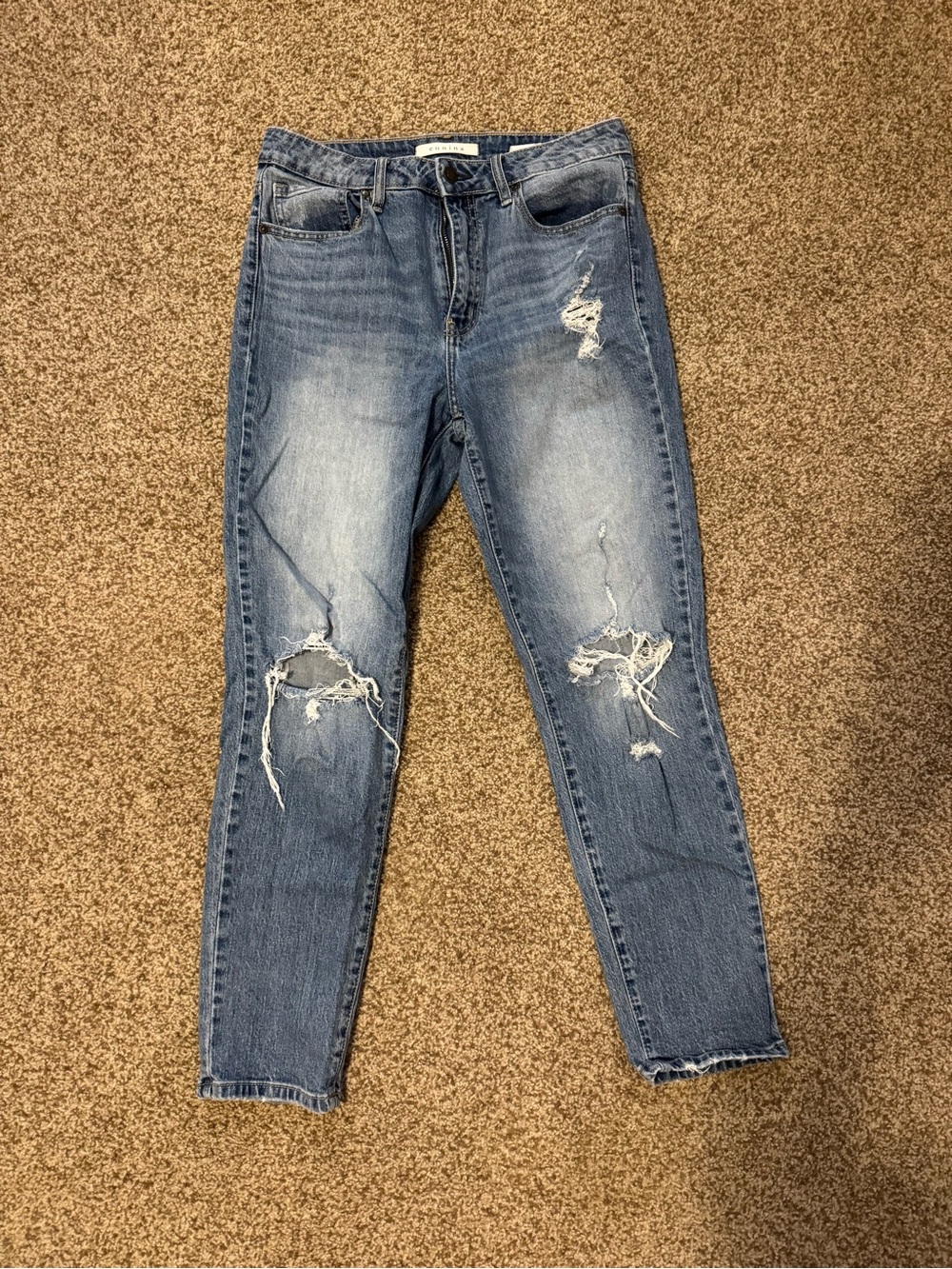 eunina Distressed Light Blue Skinny Jeans
